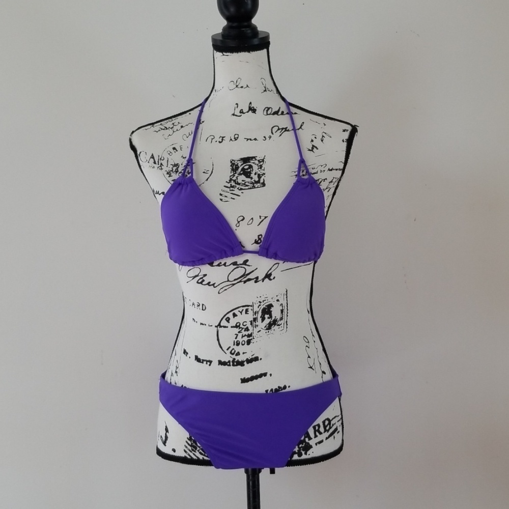 OP Junior purple 2-pc triangle/regular coverage Bikini Set, Size L